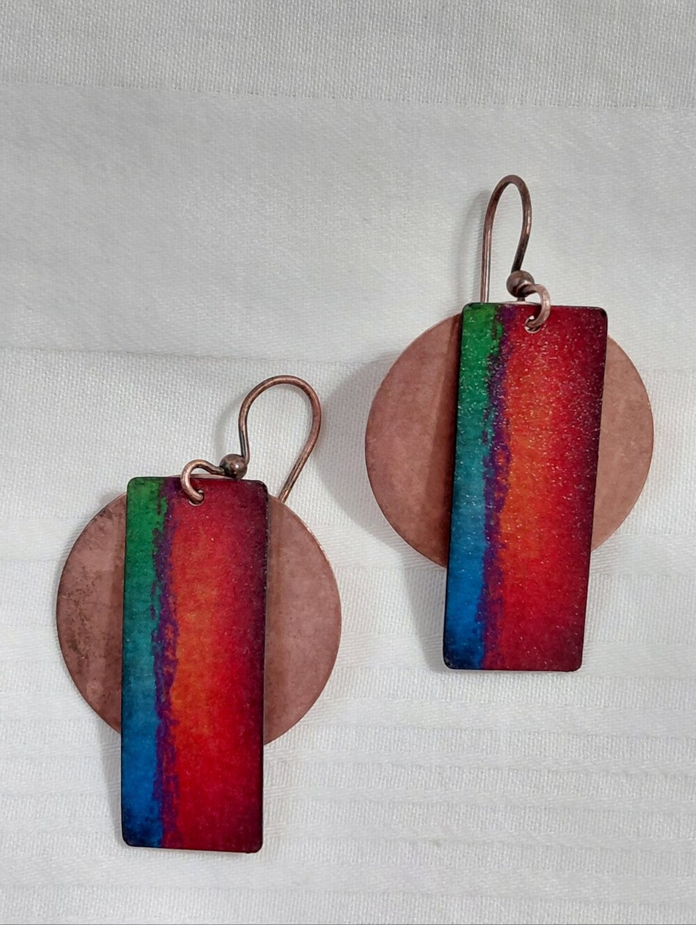 Vintage DC Designs Copper Geometric Earrings